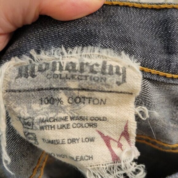 vintage Monarchy distressed relaxed fit gray jeans flap pocket size 38 - Picture 9 of 9